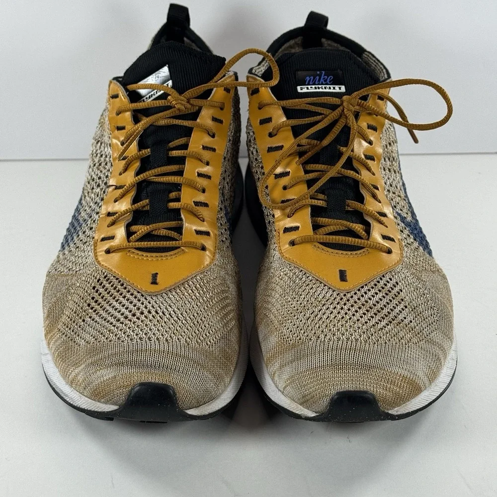 Nike Air Flyknit Racer Elemental Gold Running Shoes FD2764-700 Men's Size 11.5‎